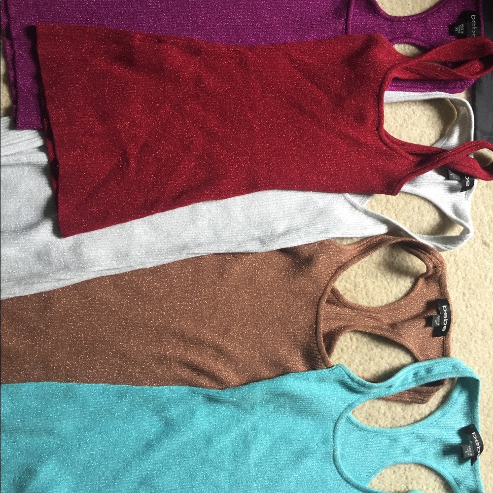 Bebe Metallic Thread Tanks Bundle . - image 1